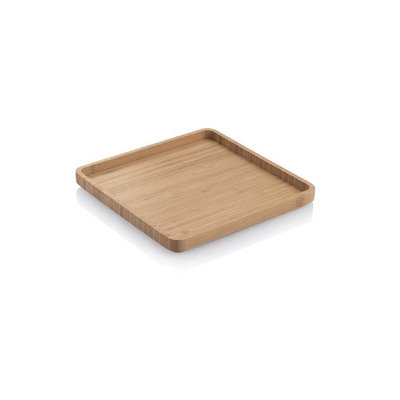 Plateau de service en bambou carré 20,5 x 20,5 x 2 cm