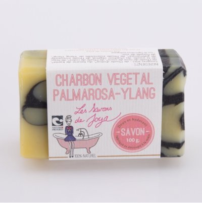 Savon surgras charbon végétal, palmarosa, Ylang-Ylang 100 g